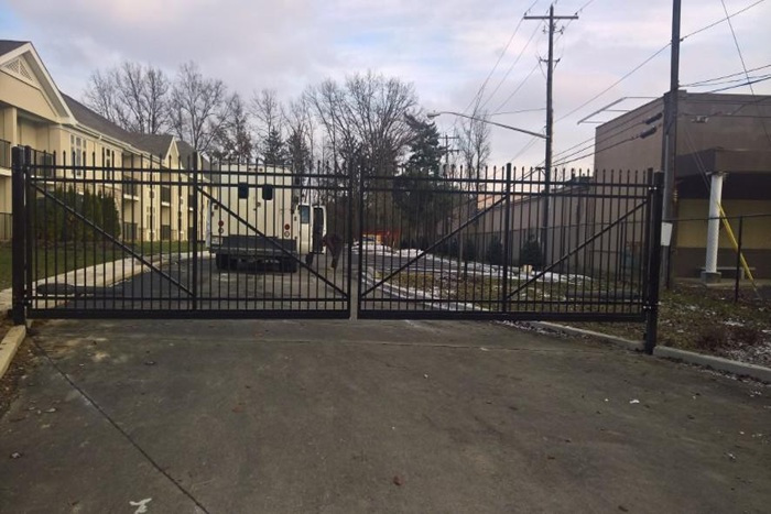 Home with a well-integrated residential gate system