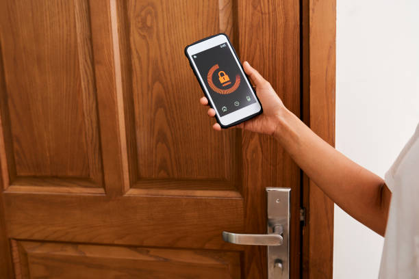 A property owner using a smartphone to manage Bluetooth access